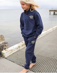 Skwosh - Good As Gold Kids Half Zip Sweat in Navy
