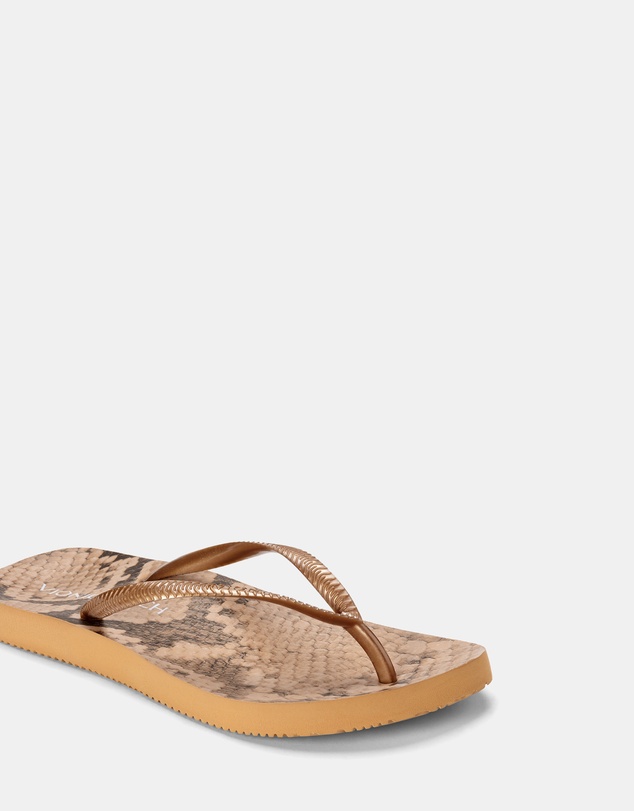 Vionic - Noosa Print Toe Post Sandal - Bronze Snake