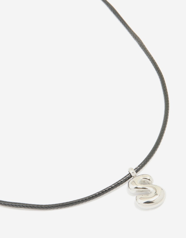 Lovisa - Waterproof Stainless Steel Large Bubble Letter S Cord Necklace