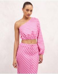 AERE - One Shoulder Linen Top
