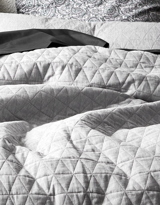 Aura Home - Chambray Quilted Pillowcase