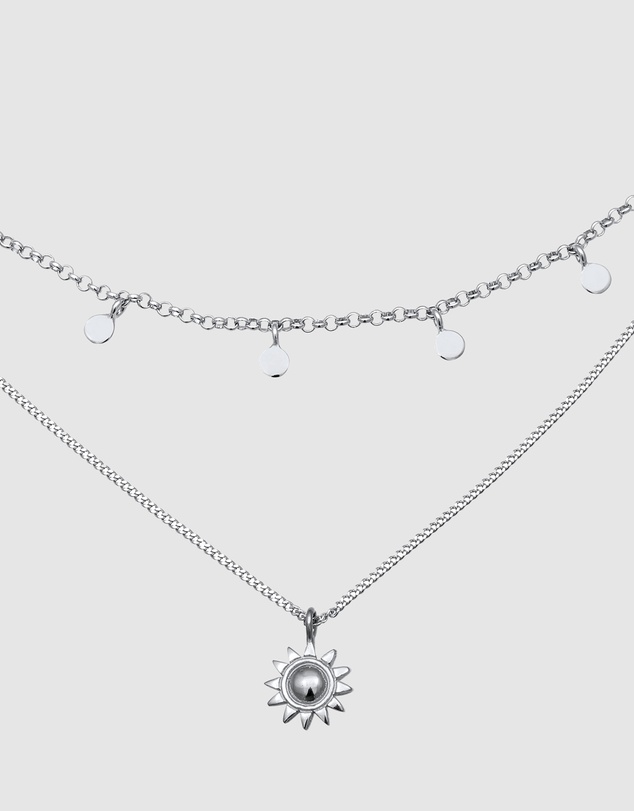 Elli Jewelry - Necklace Layer Sun 925 Sterling Silver