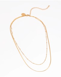 Lovisa - Waterproof Gold Plated Stainless Steel Mixed Chain Layered Necklace