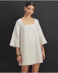 AERE - Nora Linen Mini Shift Dress