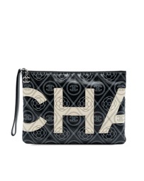 Pre-Loved by Azura Reborn - Pre-Loved Coated Canvas Camellia Logo Wristlet Clutch