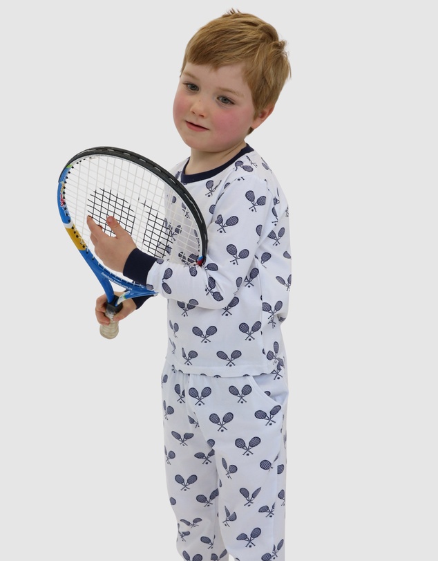 Sant And Abel - Kids Tennis Navy Long PJ Set