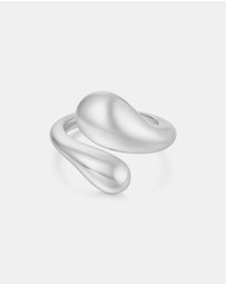 Ania Haie - Silver Sculptural Crossover Ring