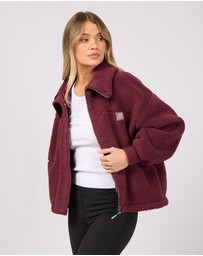 All About Eve - Cosy Club Teddy Jacket Wine