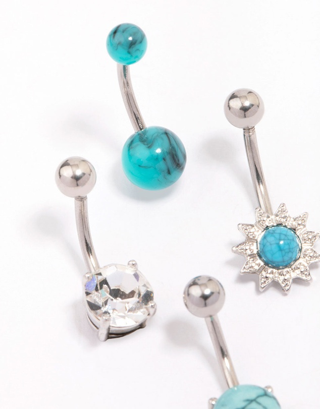 Lovisa - Surgical Steel Sunflower Belly Piercing 4-Pack