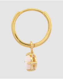 Georgini - GEORGINI WISTERIA CREATED OPAL DANGLE HOOP EARRINGS GOLD