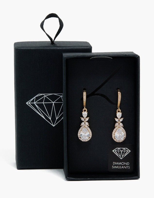 Lovisa - Gold Cubic Zirconia Pear Drop Earrings