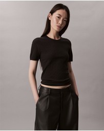 Calvin Klein - Pointelle Cap Sleeve Baby Tee