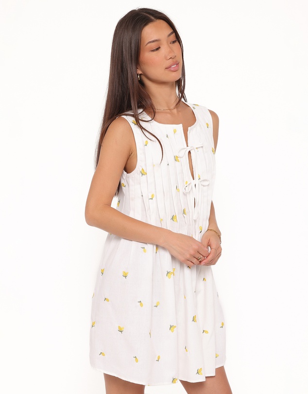 Petal & Pup - Madeline Mini Dress - Embroidered Lemons
