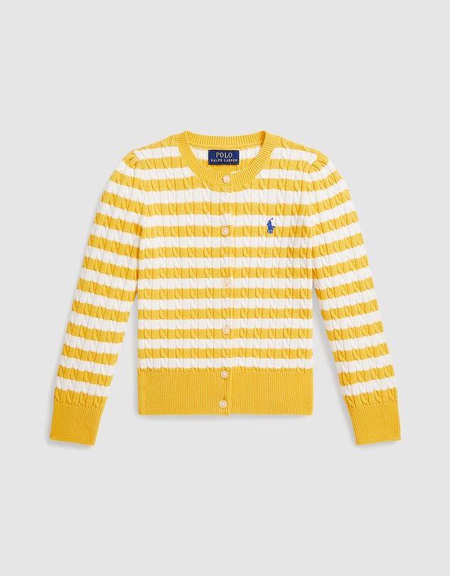 Polo Ralph Lauren - Striped Mini-Cable Cotton Cardigan - Kids