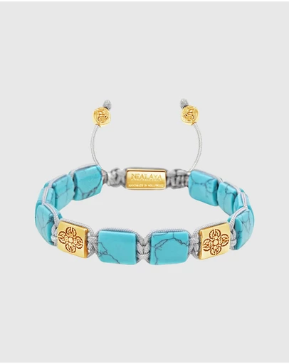Nialaya Jewellery - The Dorje Flatbead Collection - Turquoise and Gold
