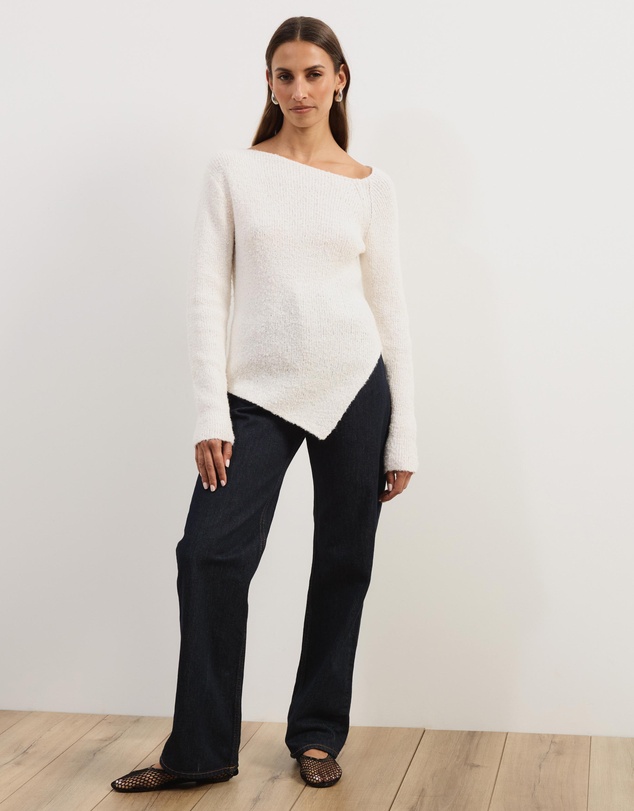 Atmos&Here - Toni Long Sleeve Knit With Asymmetric Neckline And Hem
