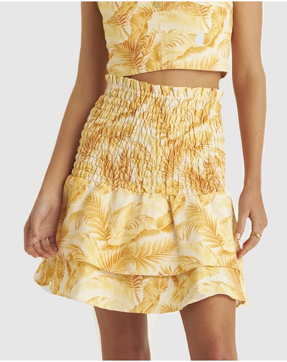 Zerafima - Saffron Leaf Tiered Skirt