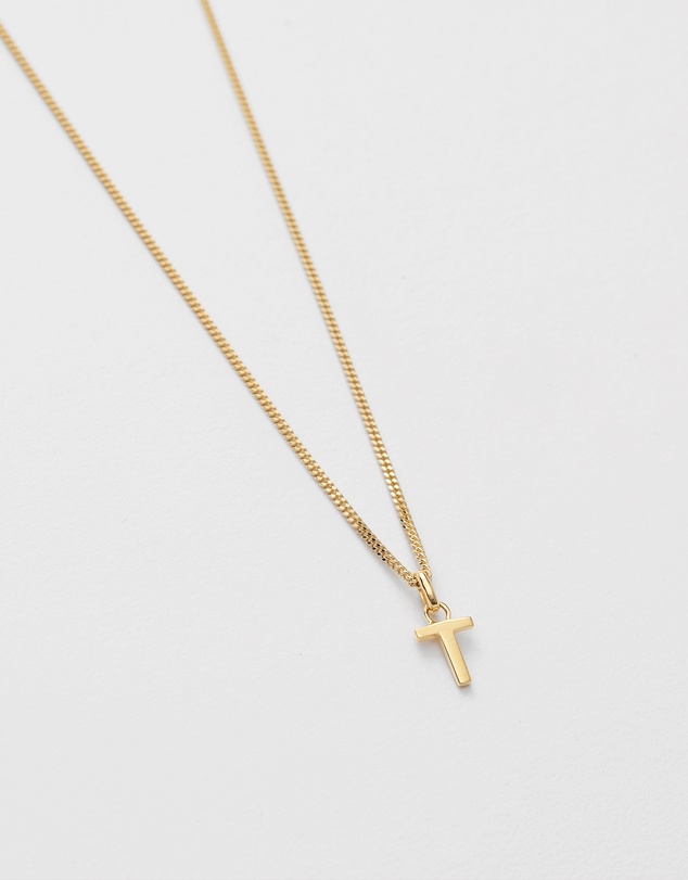 Kirstin Ash - T Outline Initial Necklace