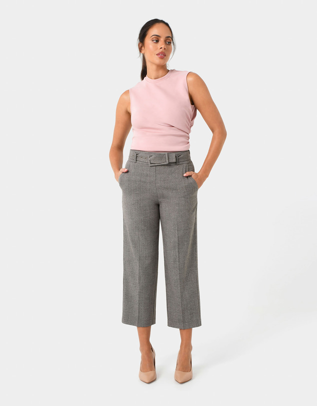 Forcast - Kai Checked Crop Pants