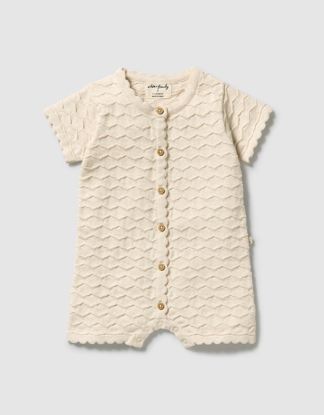Wilson & Frenchy - Organic Knitted Chevron Growsuit - Babies