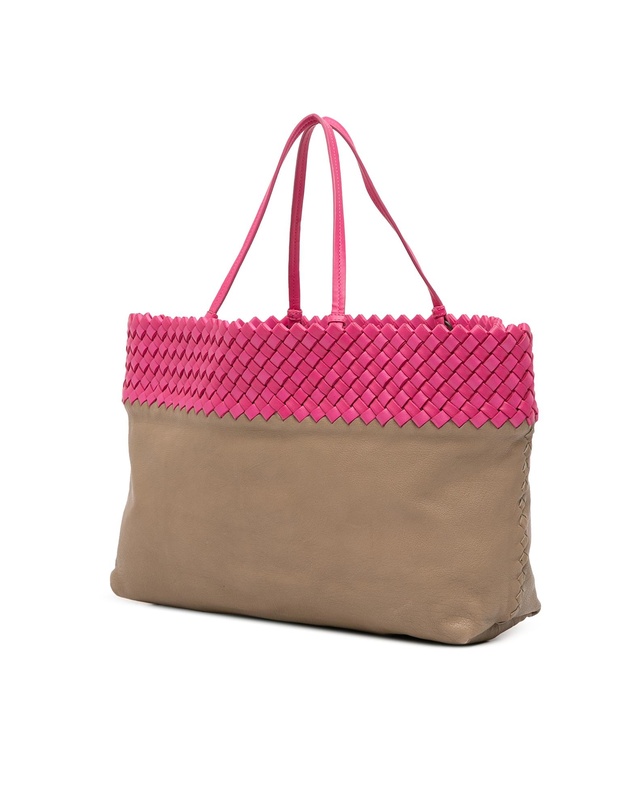 Pre-Loved by Azura Reborn - Pre-Loved Intrecciato Trimmed Bicolor Nappa Tote