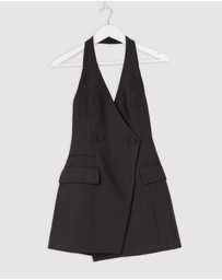 Revibe - Repaired Shona Joy Otis Tailored Wrap Mini Dress - AU 6