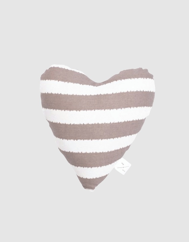 Mog & Bone - Heart Shaped Soft Toy - Latte Hamptons Stripe Print