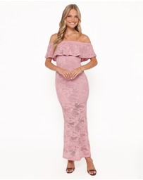 Petal & Pup - Mirelle Off Shoulder Lace Maxi Dress - Pink