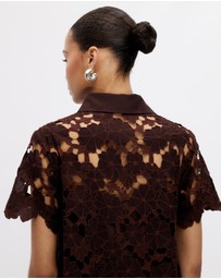 Minima Esenciales - Maeve Embroidered Mini Shirt Dress