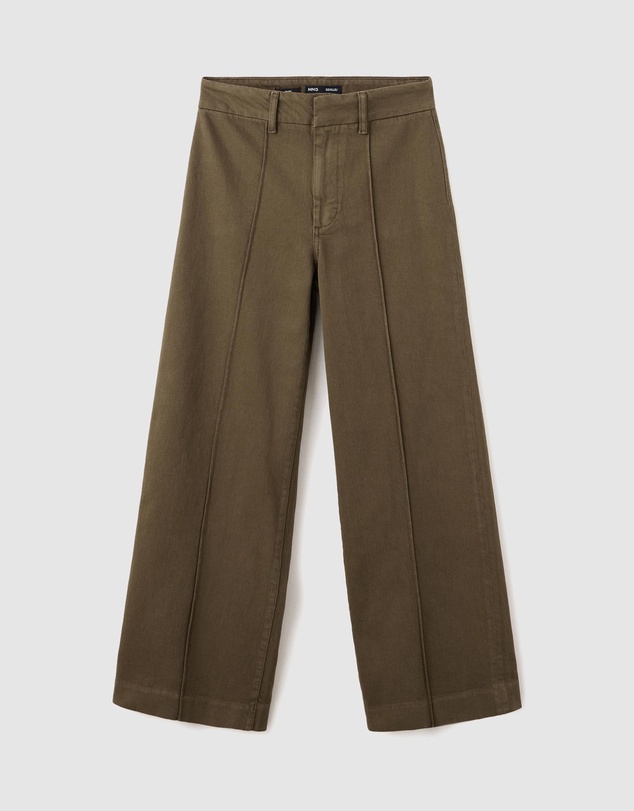 M.N.G - High-Waisted Wide Leg Jeans with Stitching
