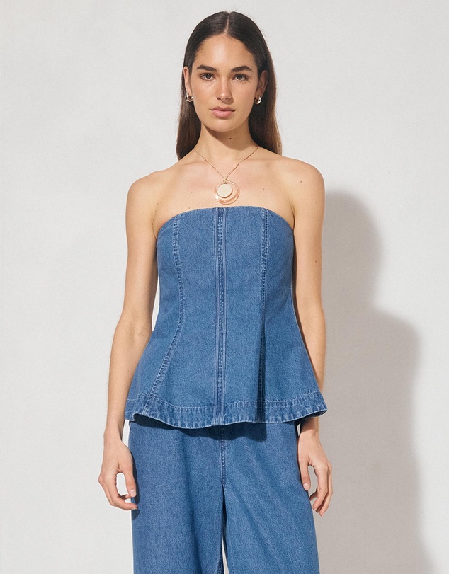 MON RENN - Indigo Denim Top