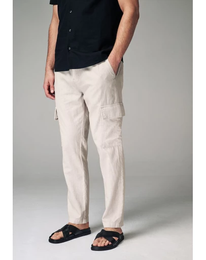 NEXT - Linen Cotton Elasticated Drawstring Cargo