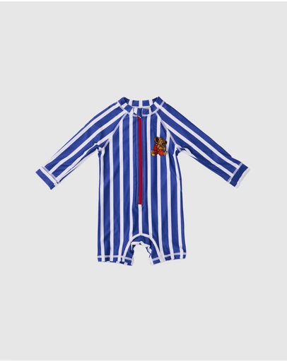 Kip&Co - KipCo x Blinky Bill Blinky Stripe Baby Long Sleeve Zip Bathers - Babies