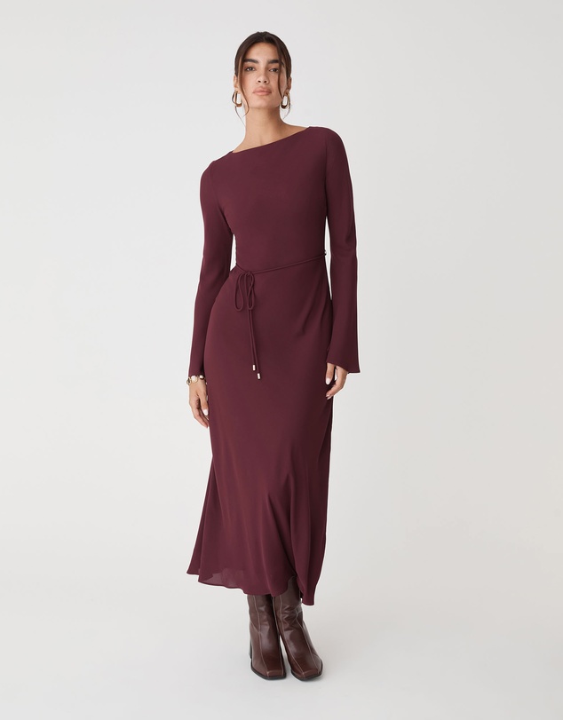 Forcast - Quinn Bias Tie Waist Dress