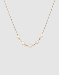 Elli Jewelry - Necklace Pearl Baroque Layering 925 Sterling Silver Gold-Plated
