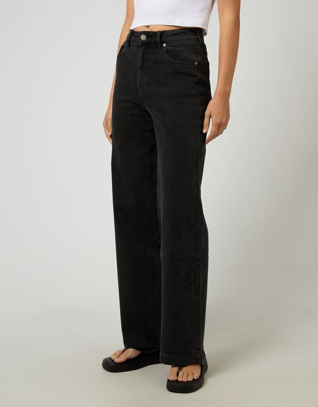 All About Eve - Jacqui Wide Leg Washed Black