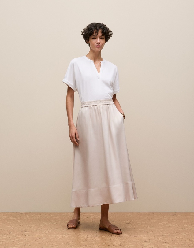 Trenery - Soft Pull On Skirt in Stone