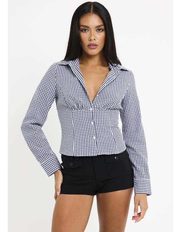 Alice In The Eve - Isha Check Button Down Long Sleeve Shirt