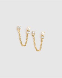 Kirstin Ash - Pearl Topaz Double Earrings