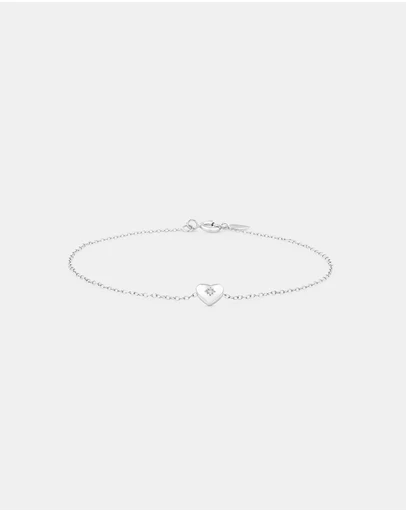 Michael Hill - Mini Heart Bracelet with .004TW of Diamonds in Silver