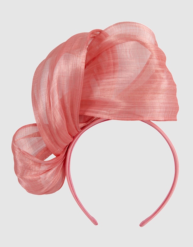 Fillies Collection - Bespoke Coral Bow Racing Fascinator