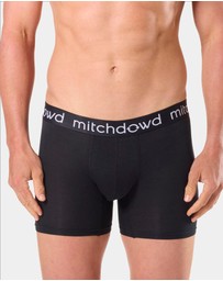 Mitch Dowd - Mens Bamboo Comfort Long Leg Trunk 3 Pack - Black