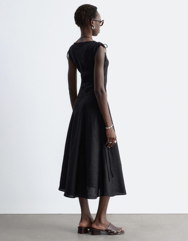 & Other Stories - Flared Linen Midi Dress