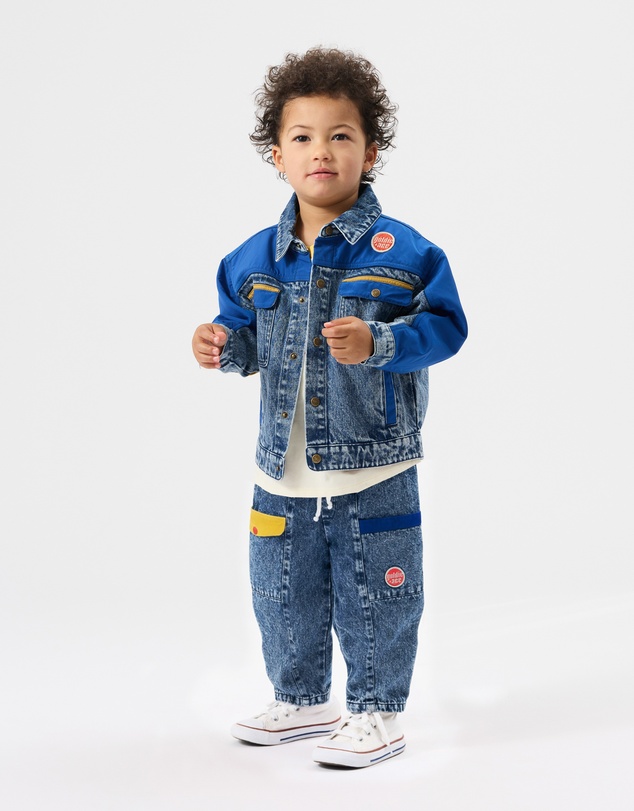 Goldie + Ace - Kit Colour Block Denim Pocket Pants - Babies-Kids