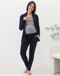 Angel Maternity - Abbie Maternity/Nursing Tank Top in Navy Stripes