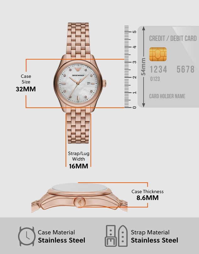 Emporio Armani - Rose Gold Tone Analogue Watch