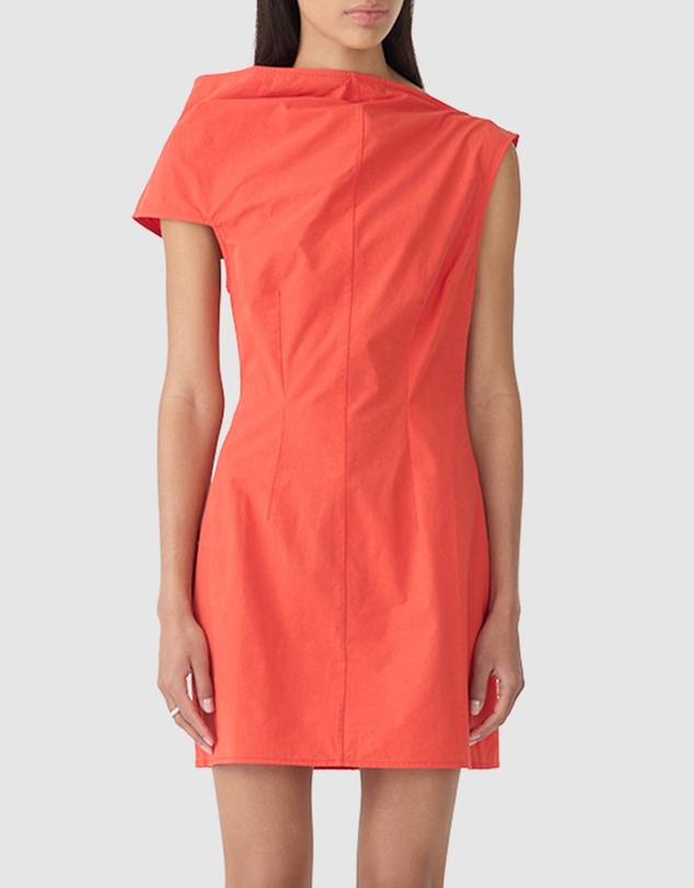 Bassike - Crushed Cotton Shoulder Dress
