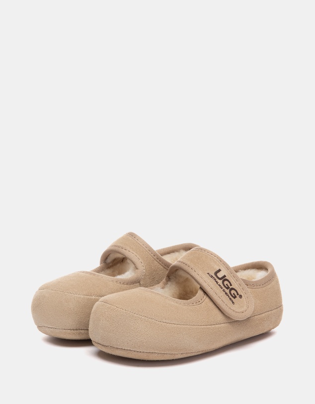 EVERAU - Australian Shepherd Ugg Millie Toddler Cow Suede Upper Loafer Oxfords Flats