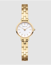 Bering - Bering Classic Ladies 26mm White Dial Gold Strap Watch