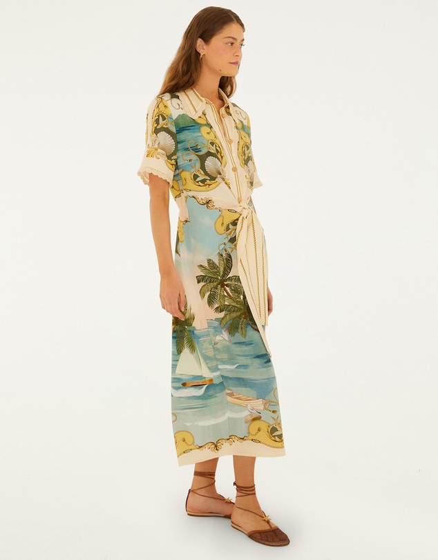 Farm Rio - Royal Sea Multicolor Midi Dress